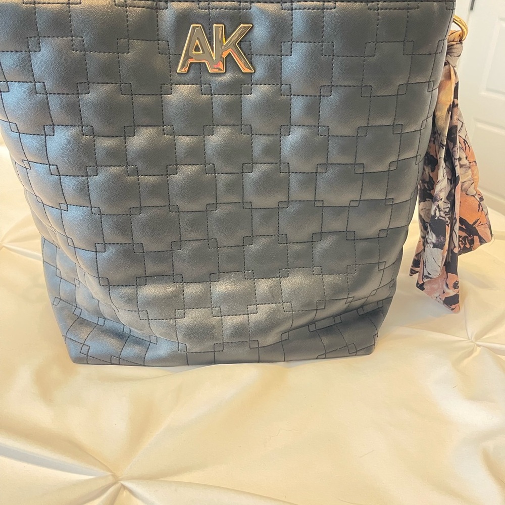 Anne Klein Black Quilted Tote